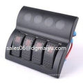 con panel de interruptor basculante LED rojo Caravan Automotive Interruptor basculante de 4 bandas